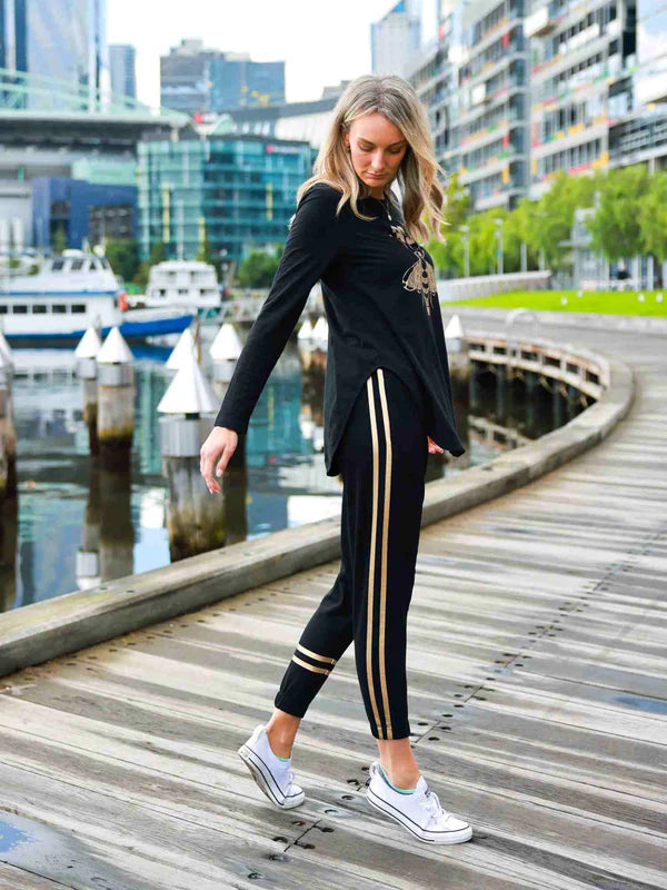 Charlise Golden Stripe Sweat Jogger Armadio Style Collective