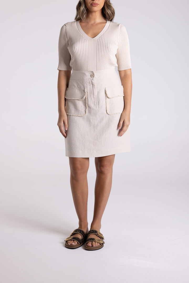 Linen Tweed Short Skirt