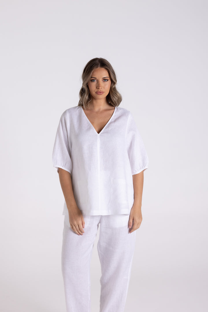 Linen Top w Pockets TT