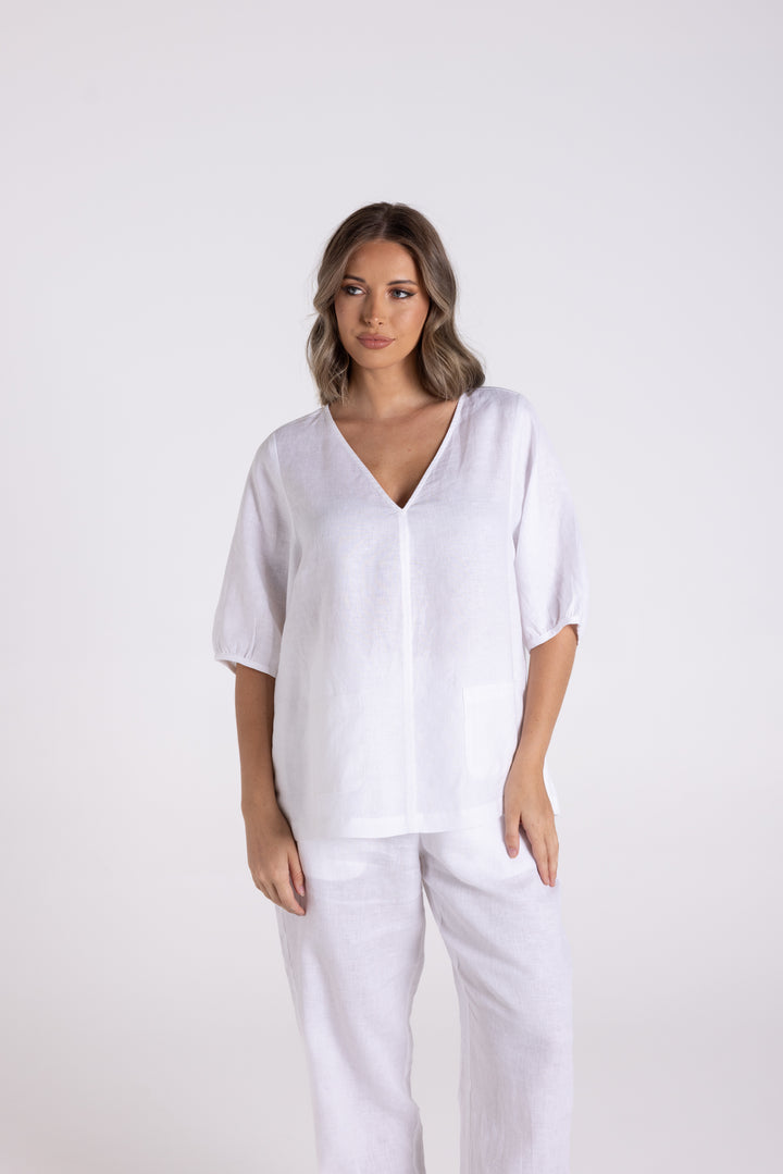 Linen Top w Pockets TT