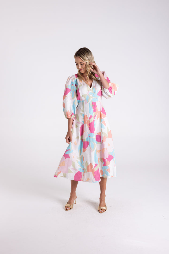 Anna Print Midi Dress