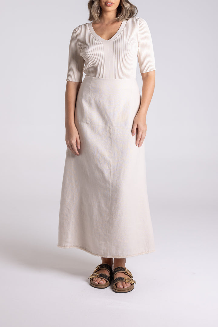Linen Tweed Midi Skirt TT