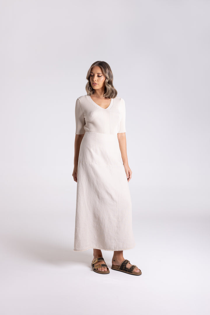 Linen Tweed Midi Skirt TT