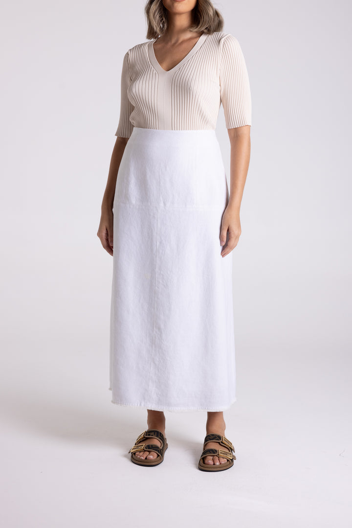 Linen Tweed Midi Skirt TT