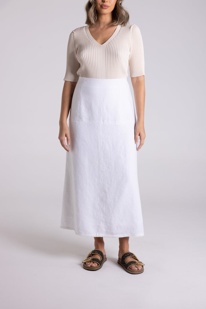Linen Tweed Midi Skirt TT