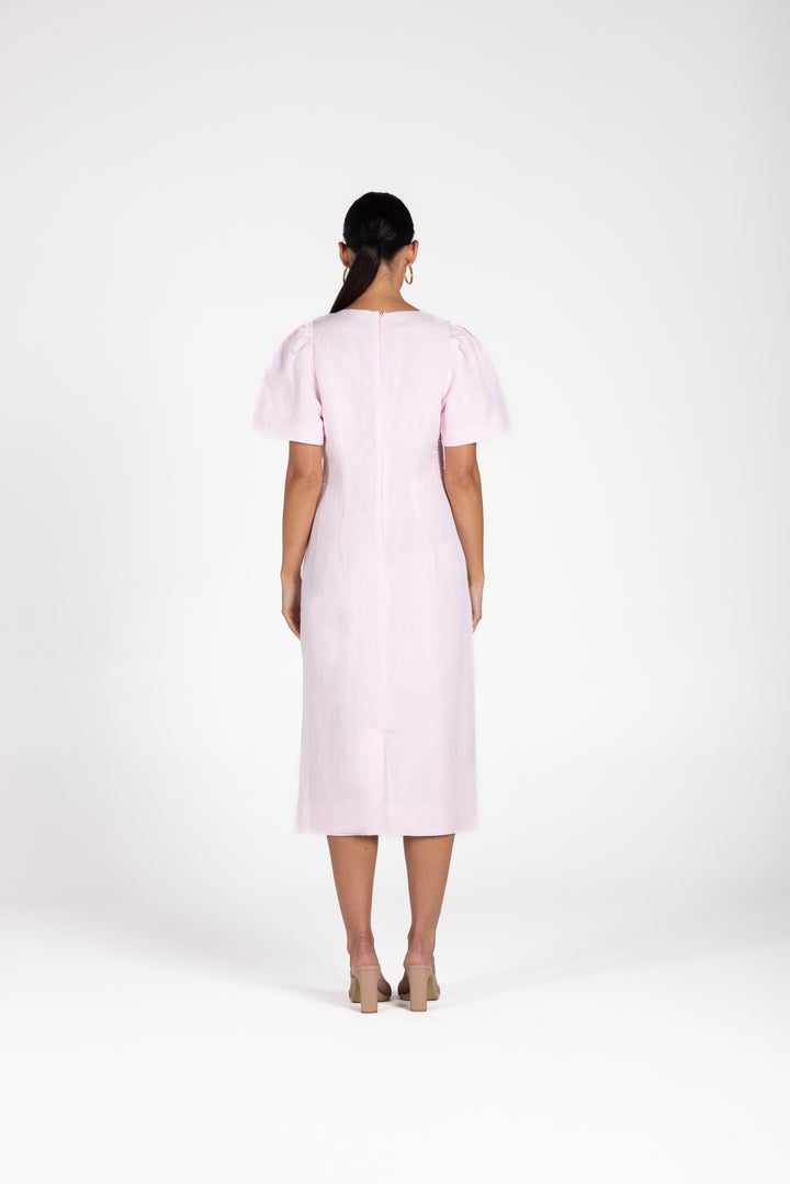 Draped Midi Dress w Gold Clip