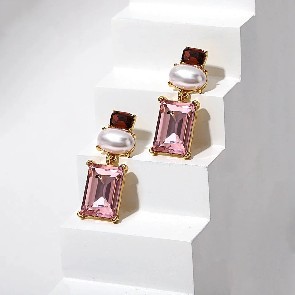Matilda Crystal and Faux Pearl Earrings