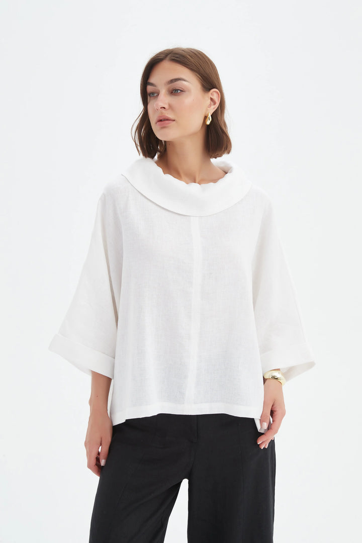 Funnel Neck Boxy Top