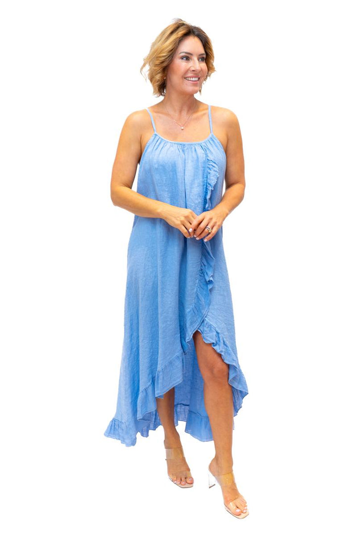 Biscayne- Linen maxi dress