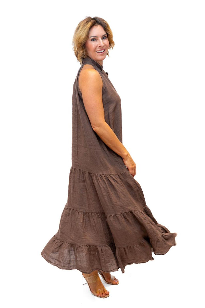 Boulevarde Linen Dress w Neck Tie