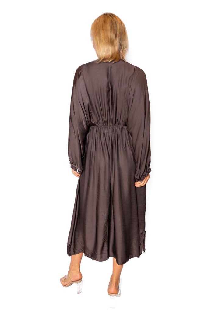 Portia-Faux Wrap Batwing Dress