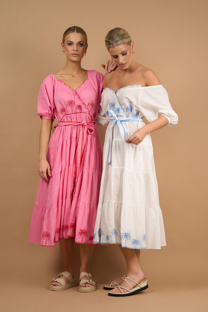 Bronte Dress- Palm Emb