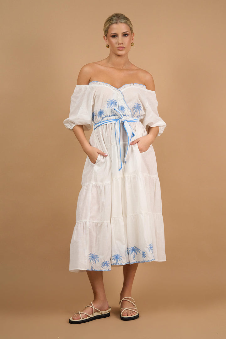 Bronte Dress- Palm Emb