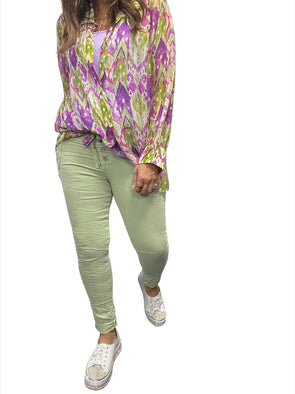 Portofino button/zip jean