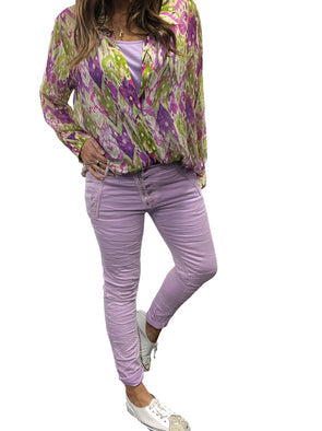 Portofino button/zip jean