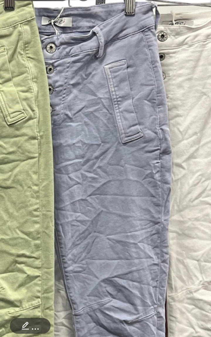 Portofino button/zip jean