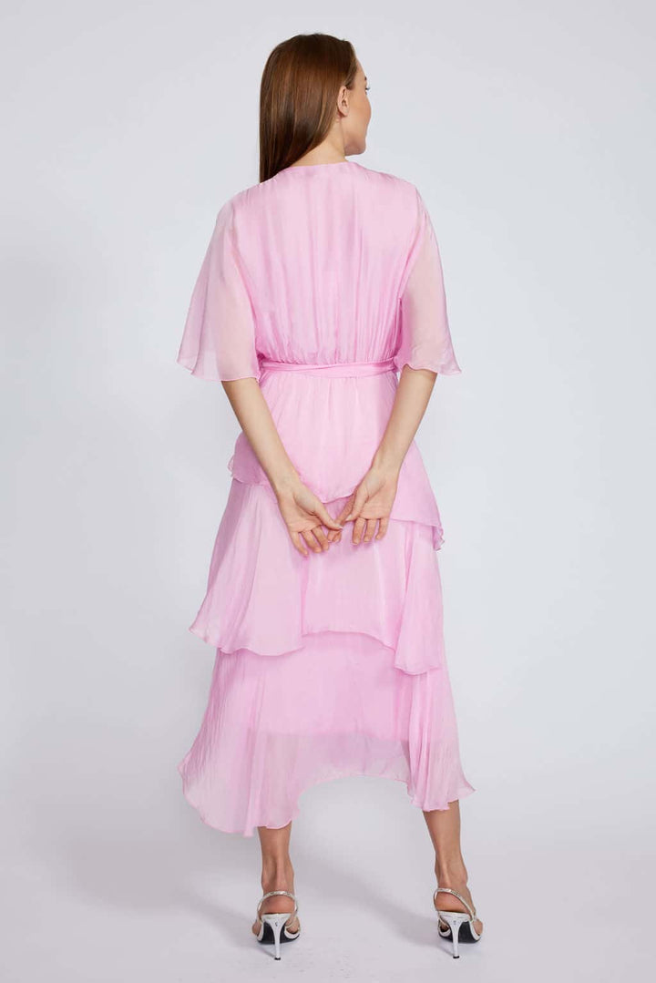 3 layer Crossover Silk Dress