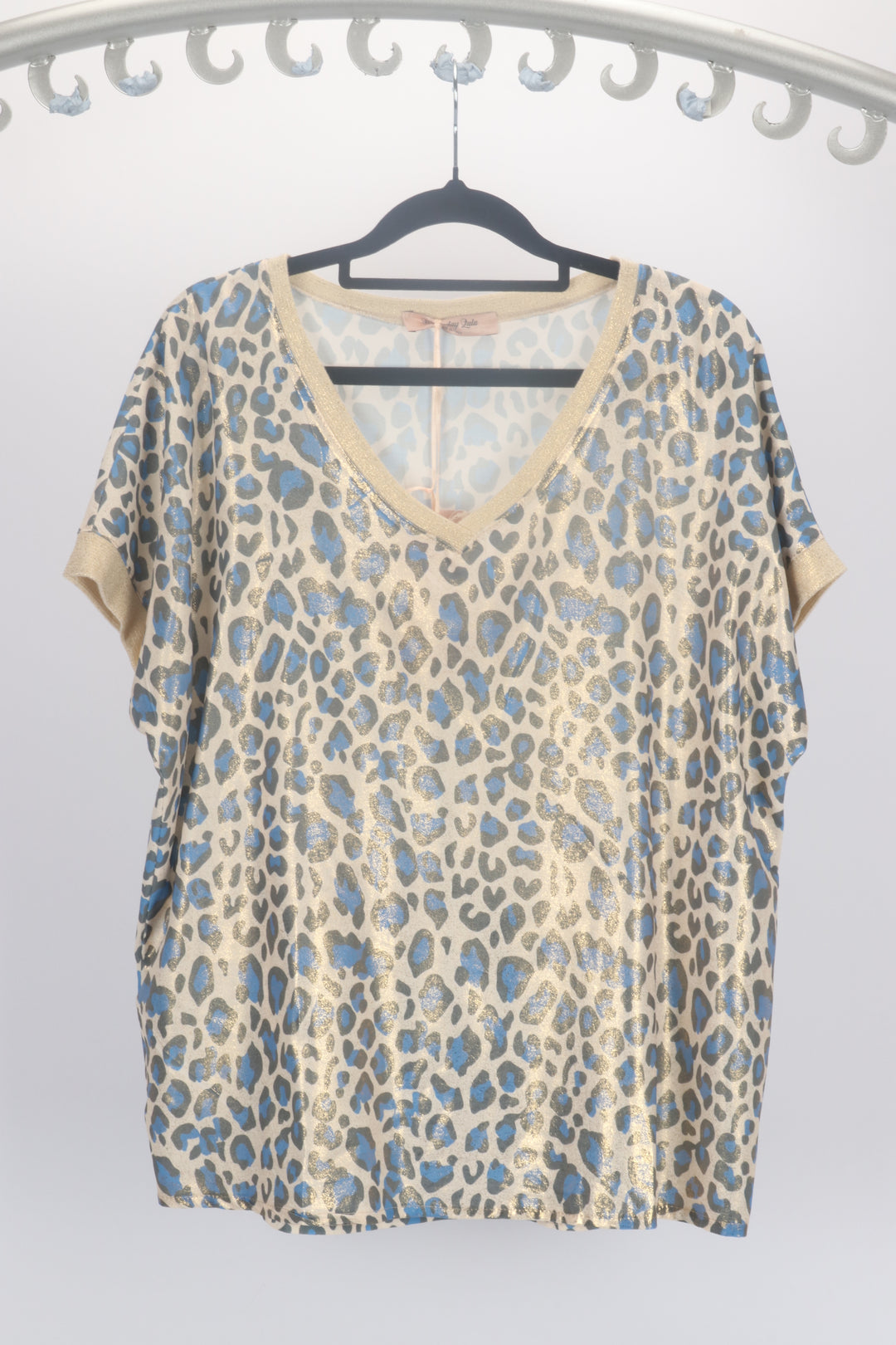 Blue Leopard/Gold Top