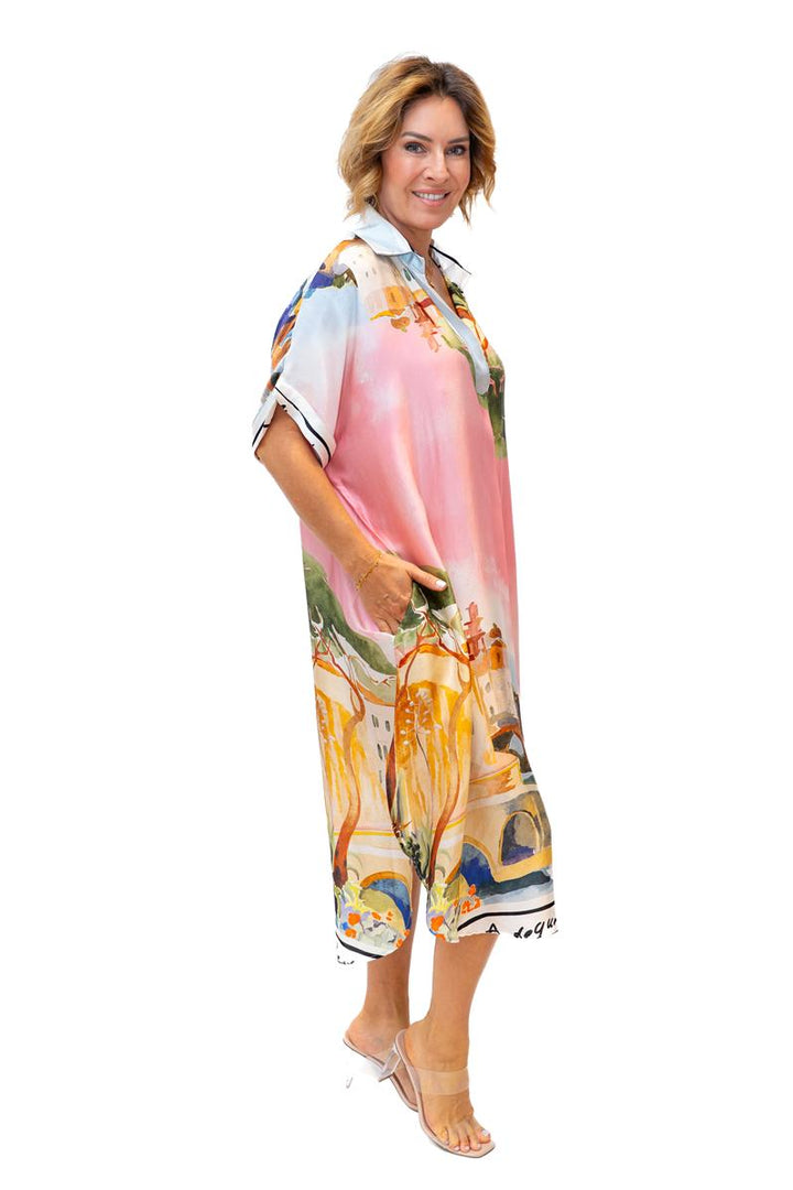 Maison Dress- Villa Print Silky