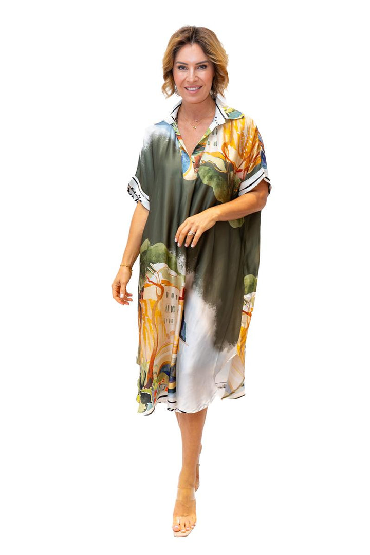 Maison Dress- Villa Print Silky