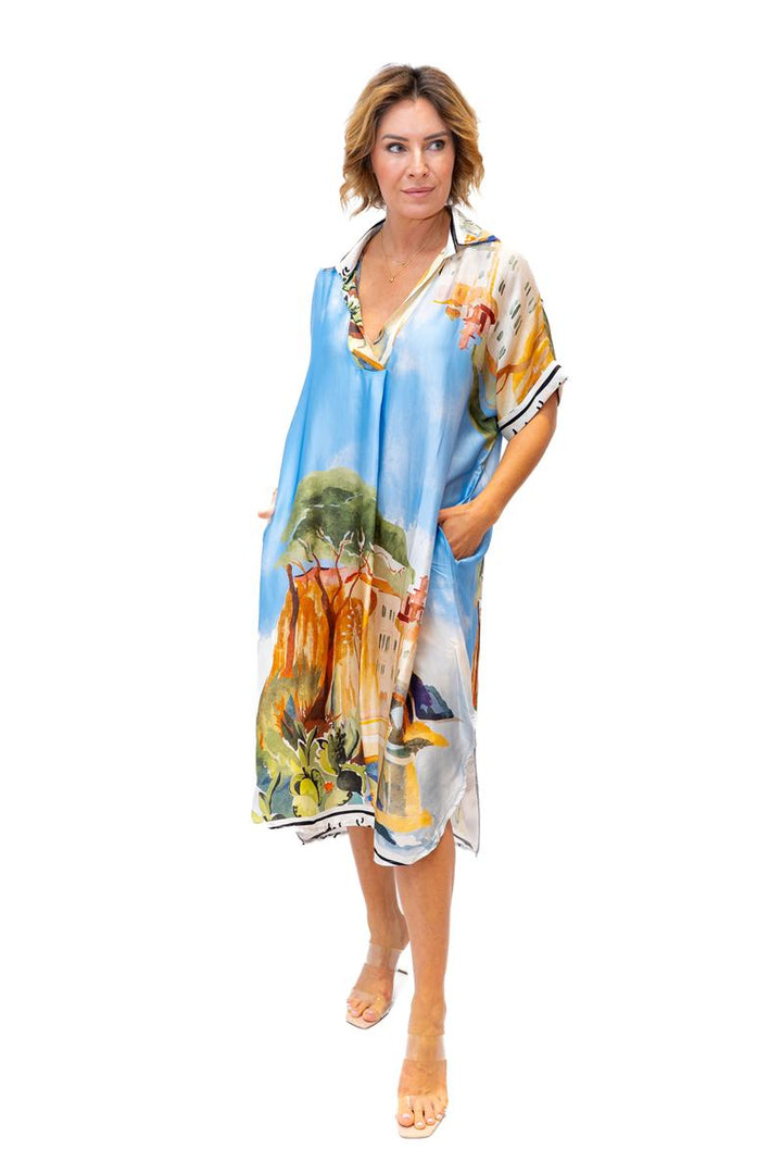 Maison Dress- Villa Print Silky