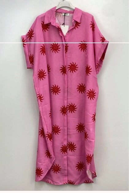 Sun Shirt Fuschia Dress