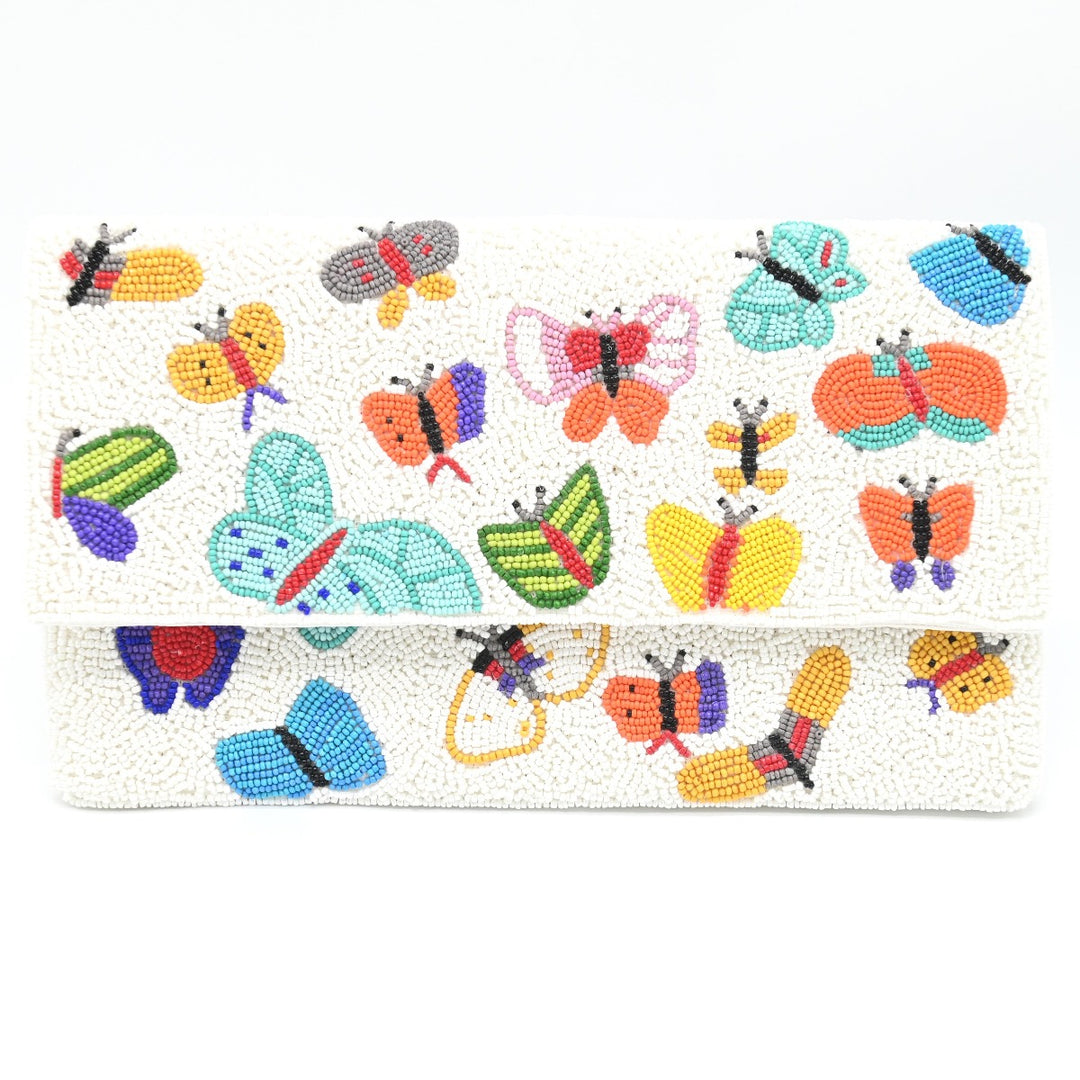 Butterfly Beaded Clutch