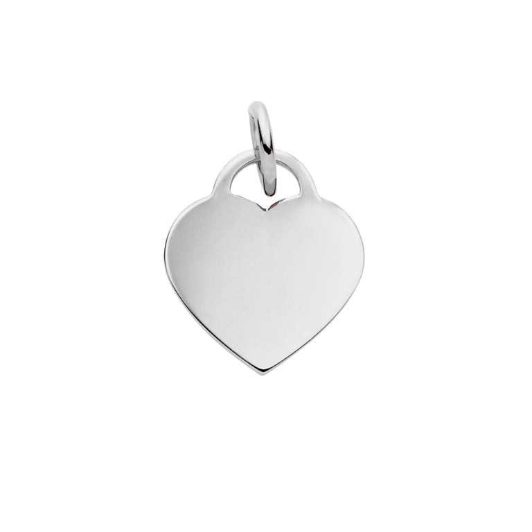 Sterling Silver Flat Heart pendant