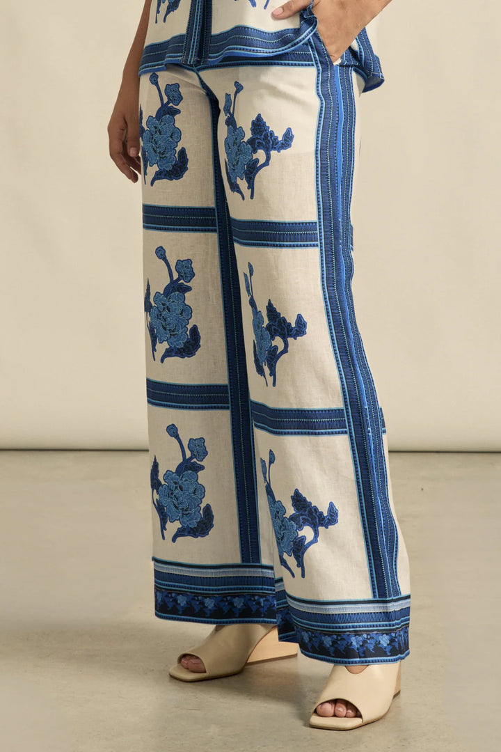 Gesture Pant - azure collage