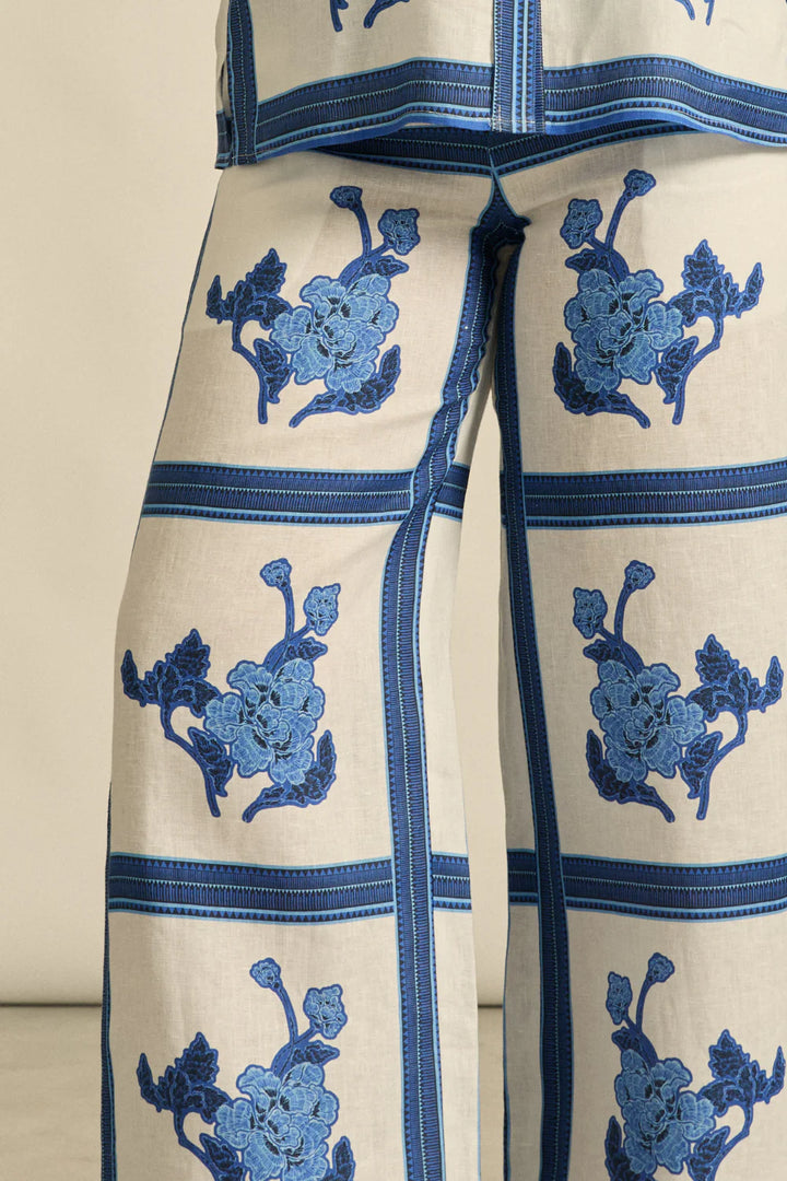 Gesture Pant - azure collage