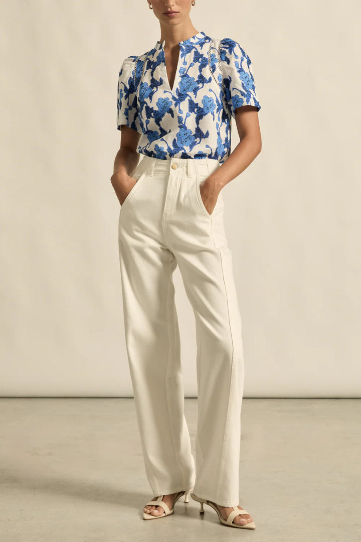 Recollect Top - azure bouquet