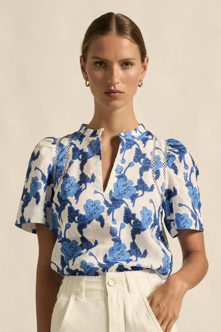 Recollect Top - azure bouquet