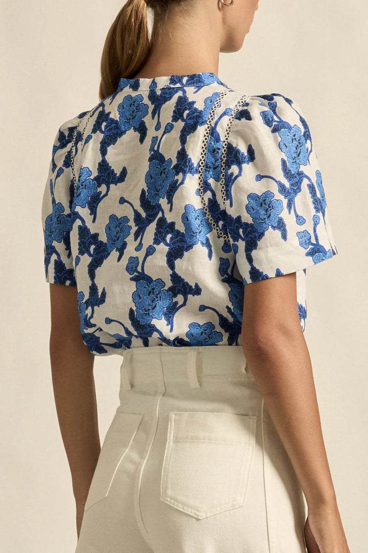 Recollect Top - azure bouquet