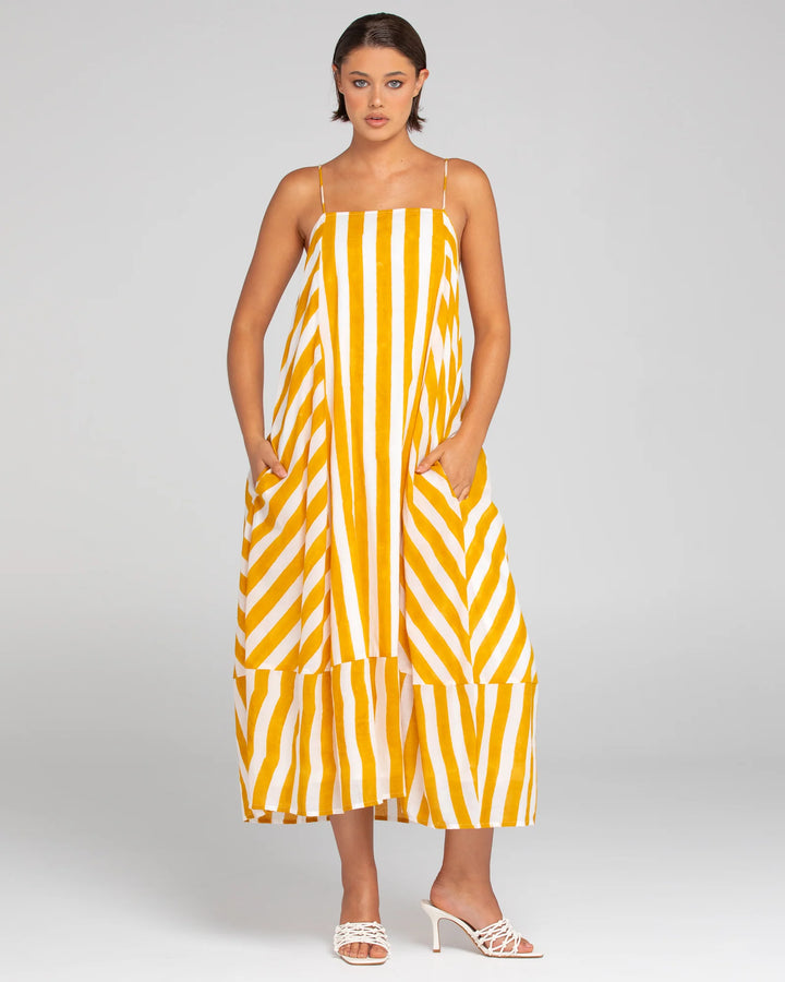 Sami dress - tropical stripe