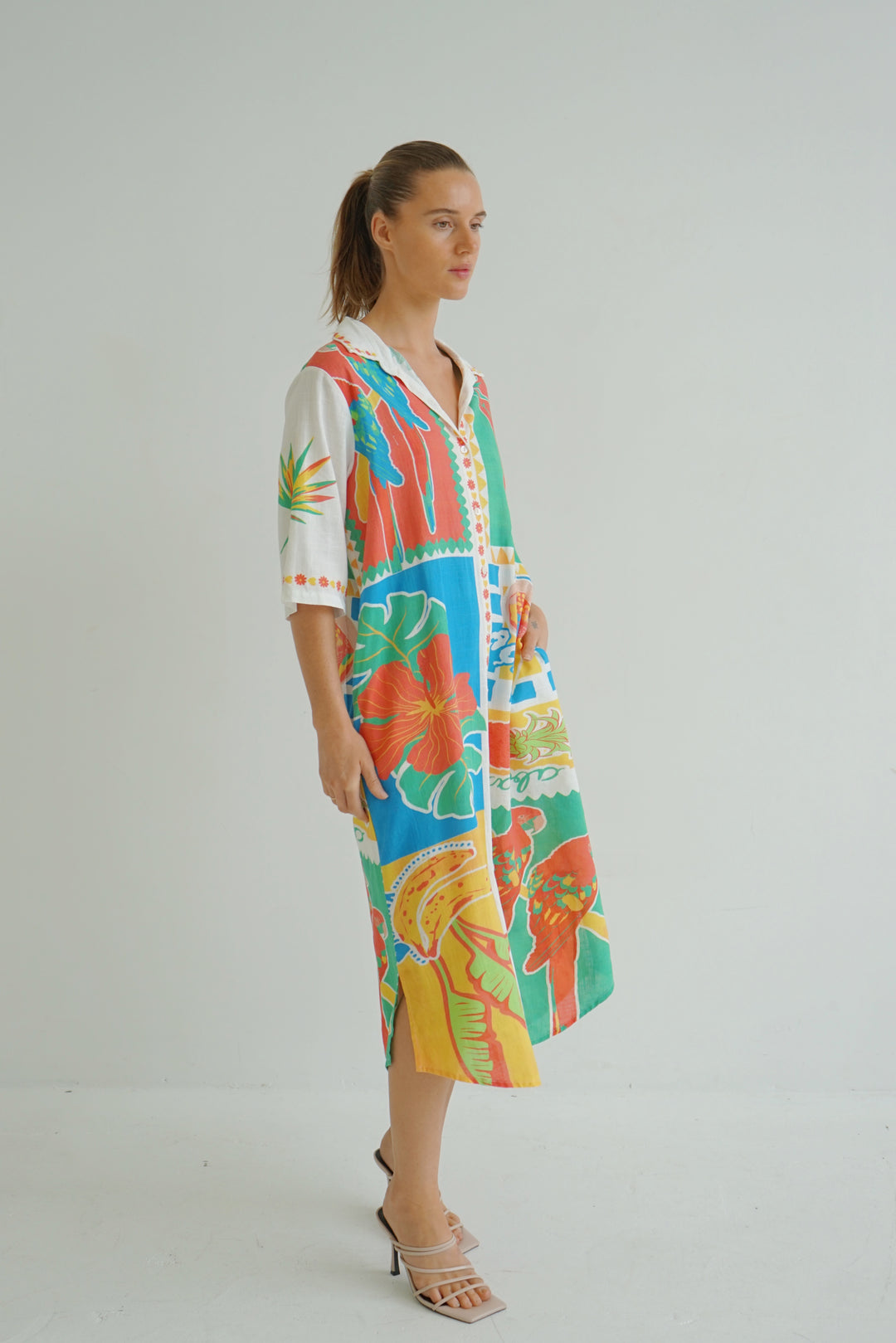 Jungle Bloom Linen Dress