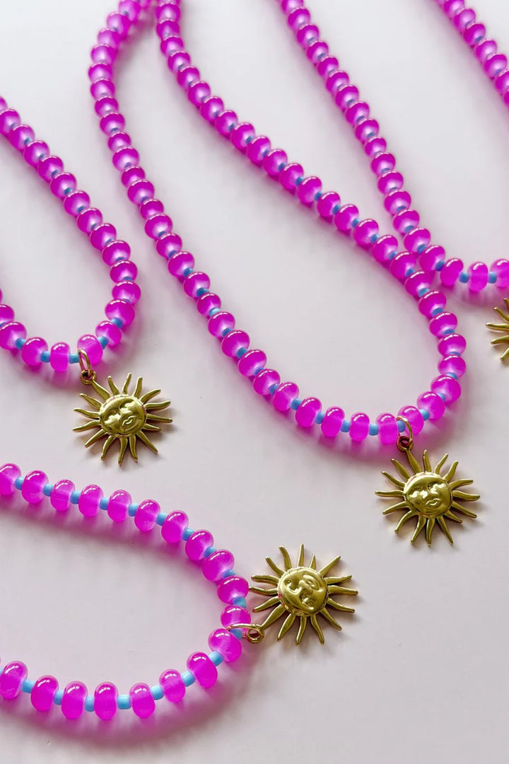 HOT PINK SUNNY GEM NECKLACE