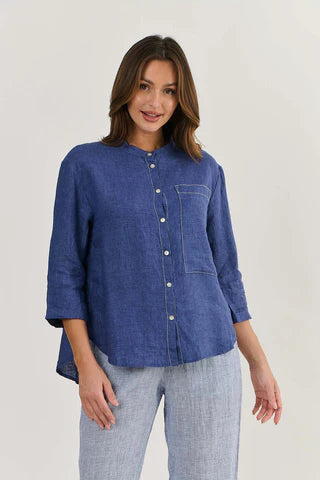 Delta button front Linen Shirt