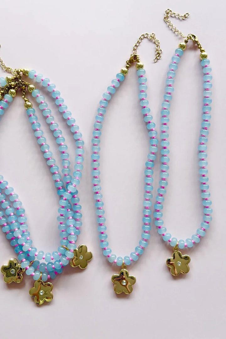 Pale grey GEM NECKLACE