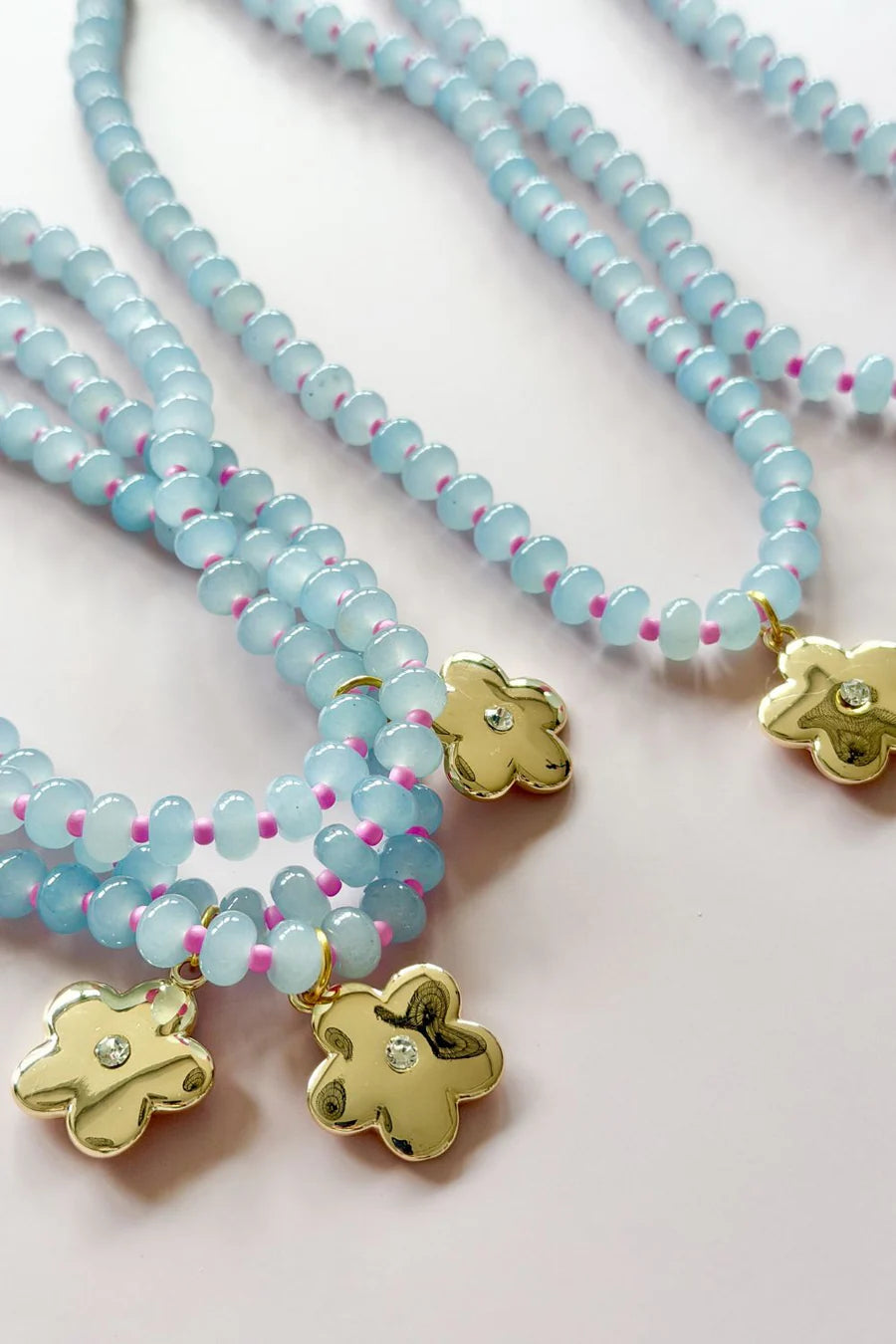 Pale grey GEM NECKLACE