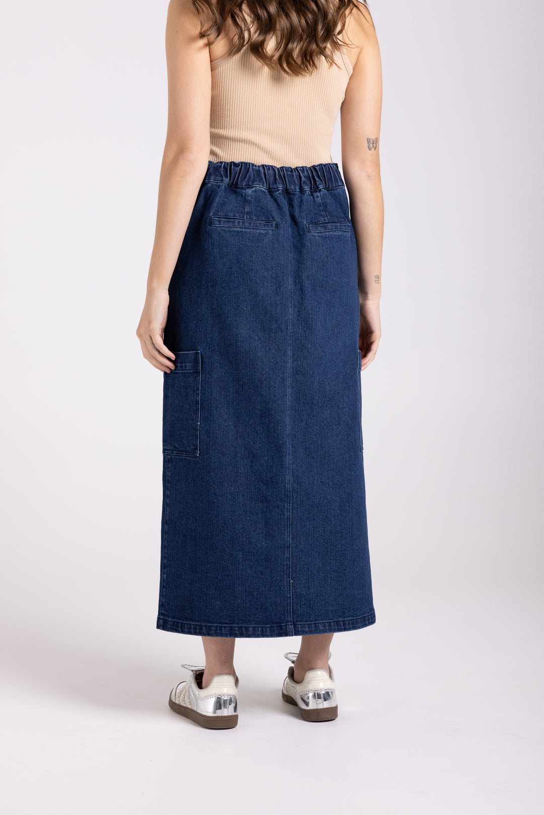 Denim Midi Cargo Skirt TT