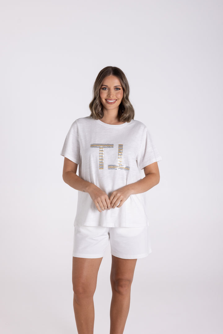 Logo Tee w Gold/Silver