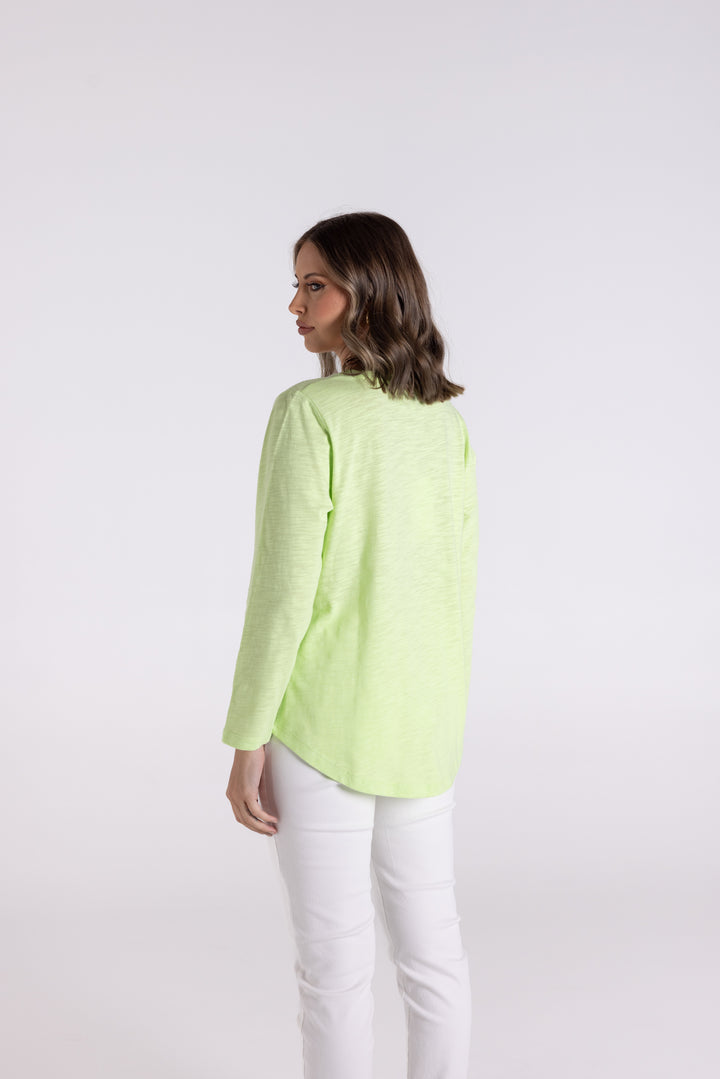 CREW 7/8 SLV TEE W/POCKET