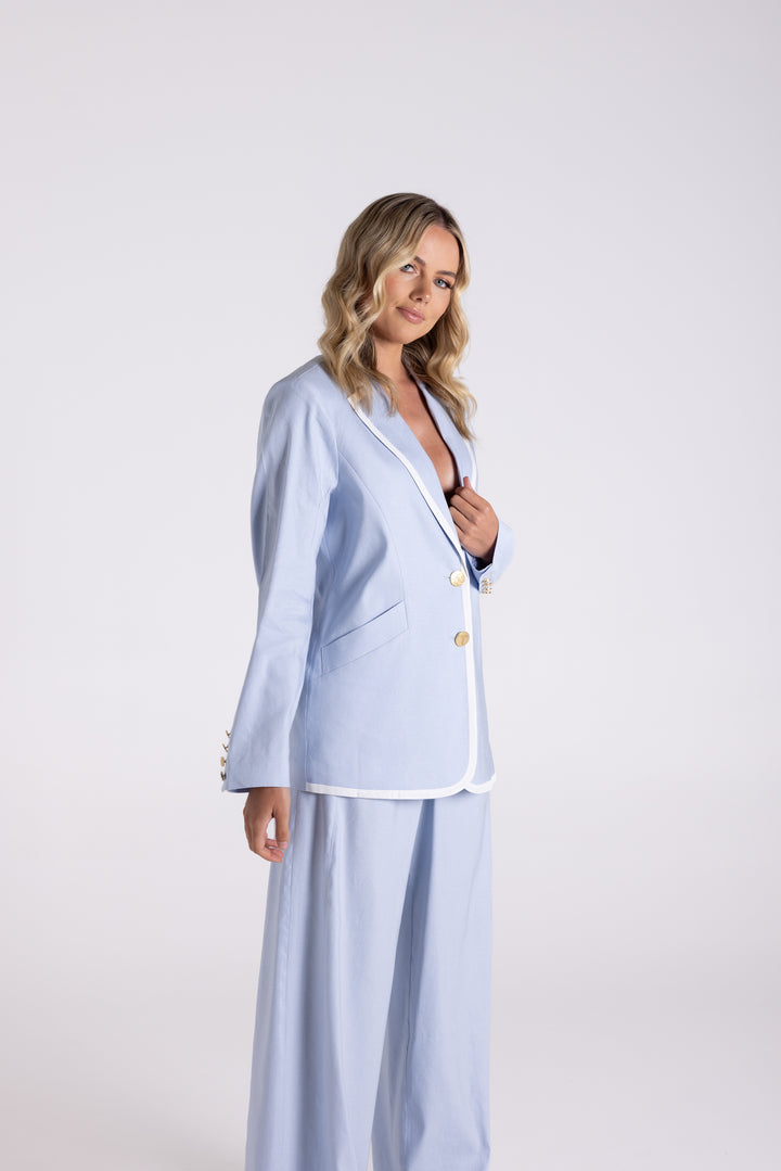 Contrast Trim Blazer TT