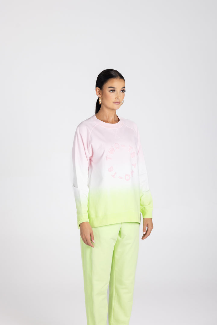 Dip Dyed Sweater w Logo