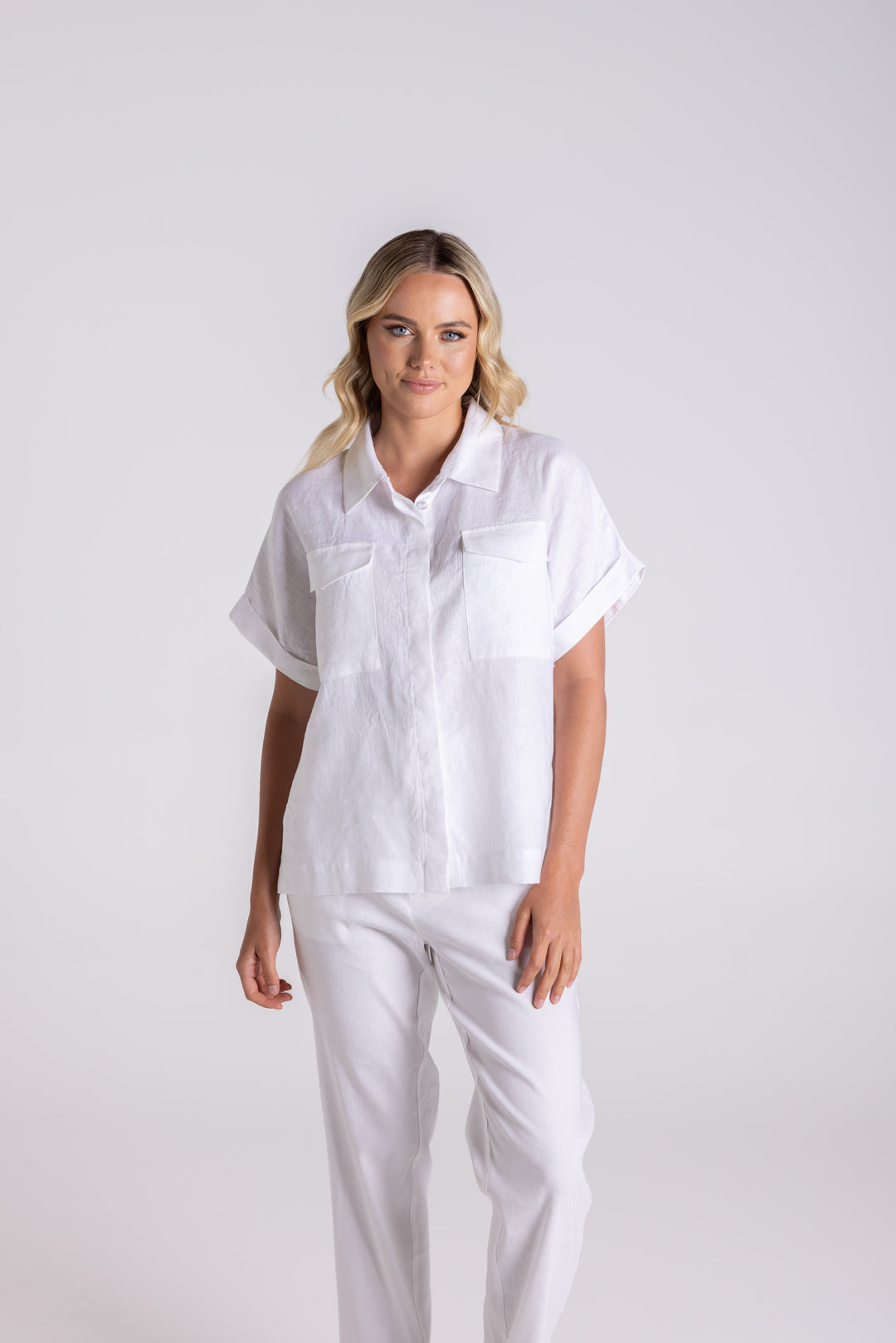 Dropped Shoulder Oversized Linen Shirt TT