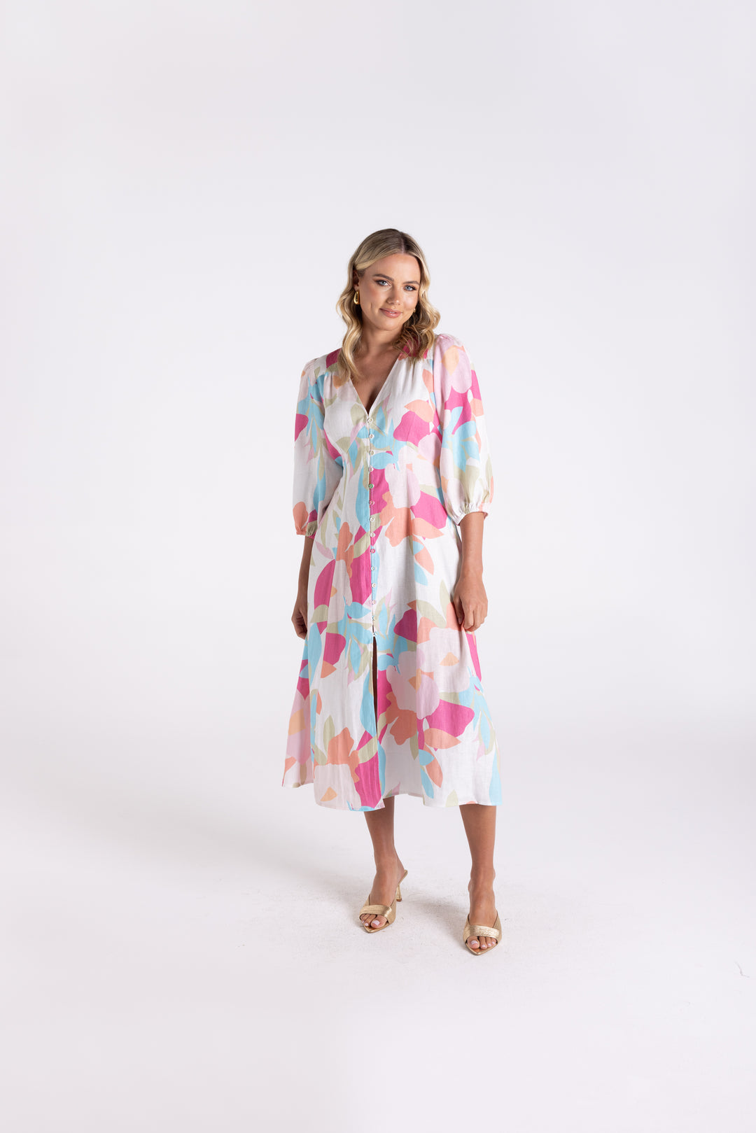 Anna Print Midi Dress