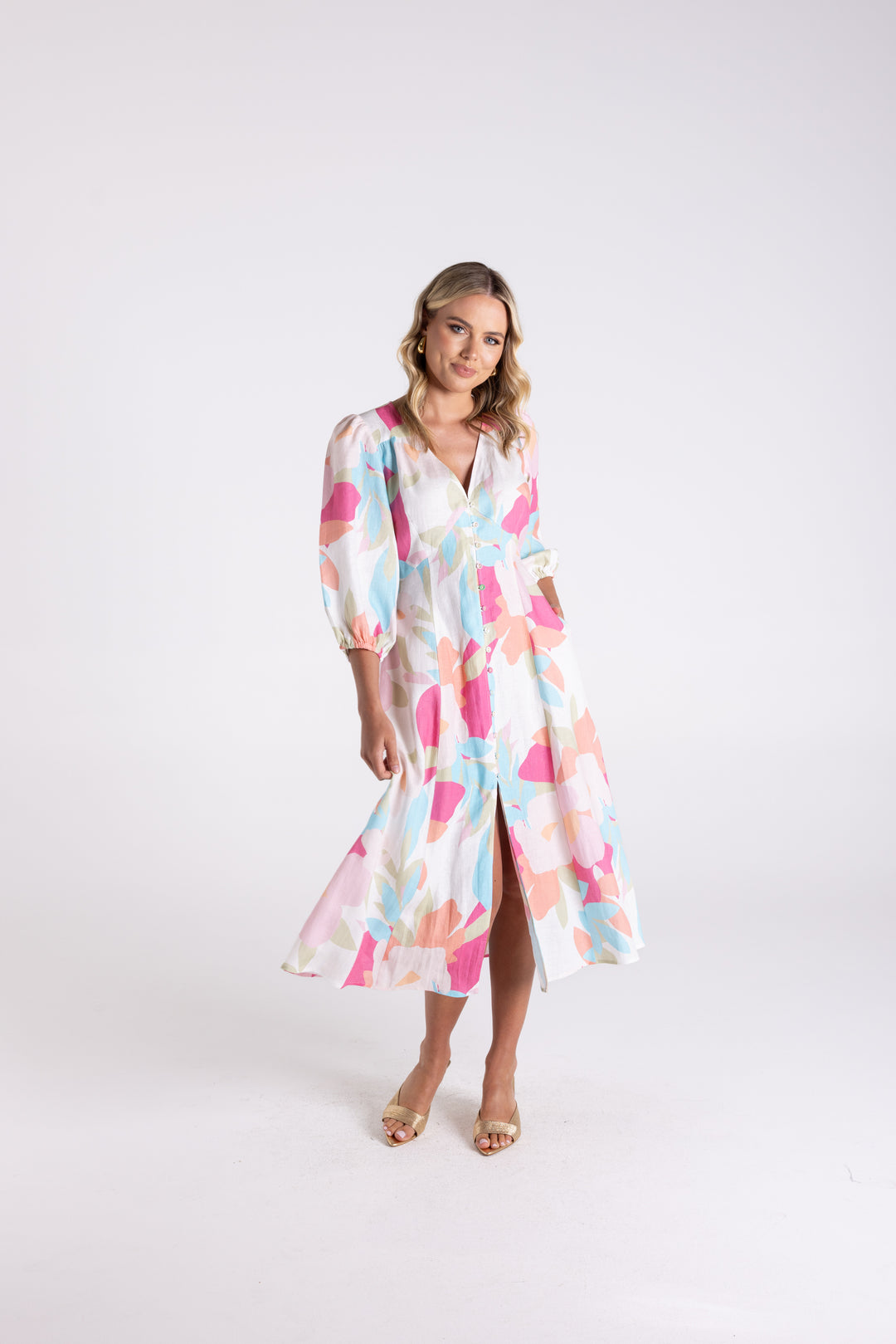 Anna Print Midi Dress