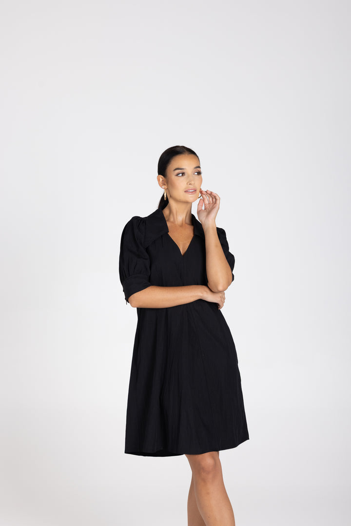 V Neck Dress w Collar