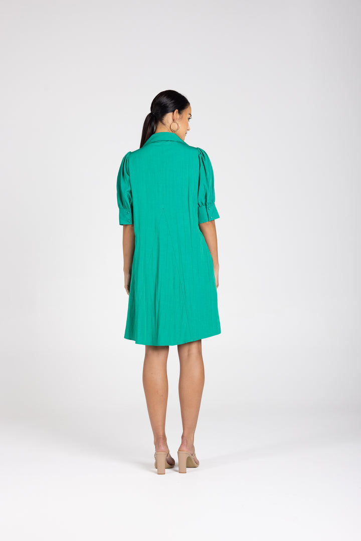 V Neck Dress w Collar