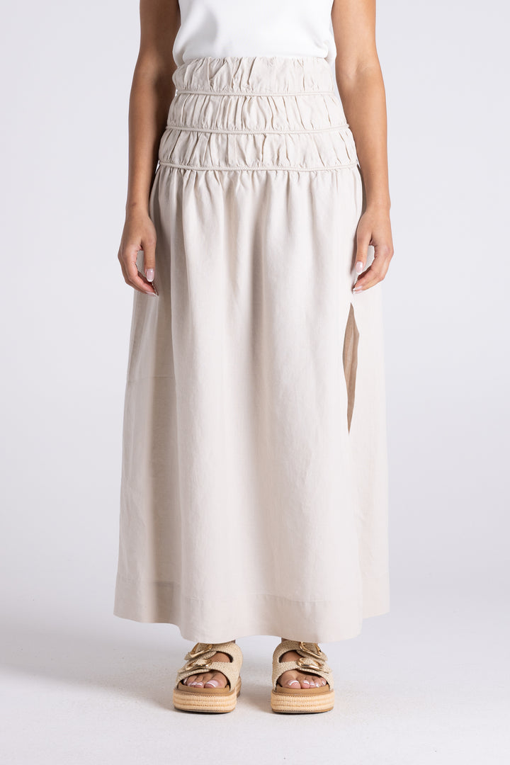 Gathered Midi Skirt